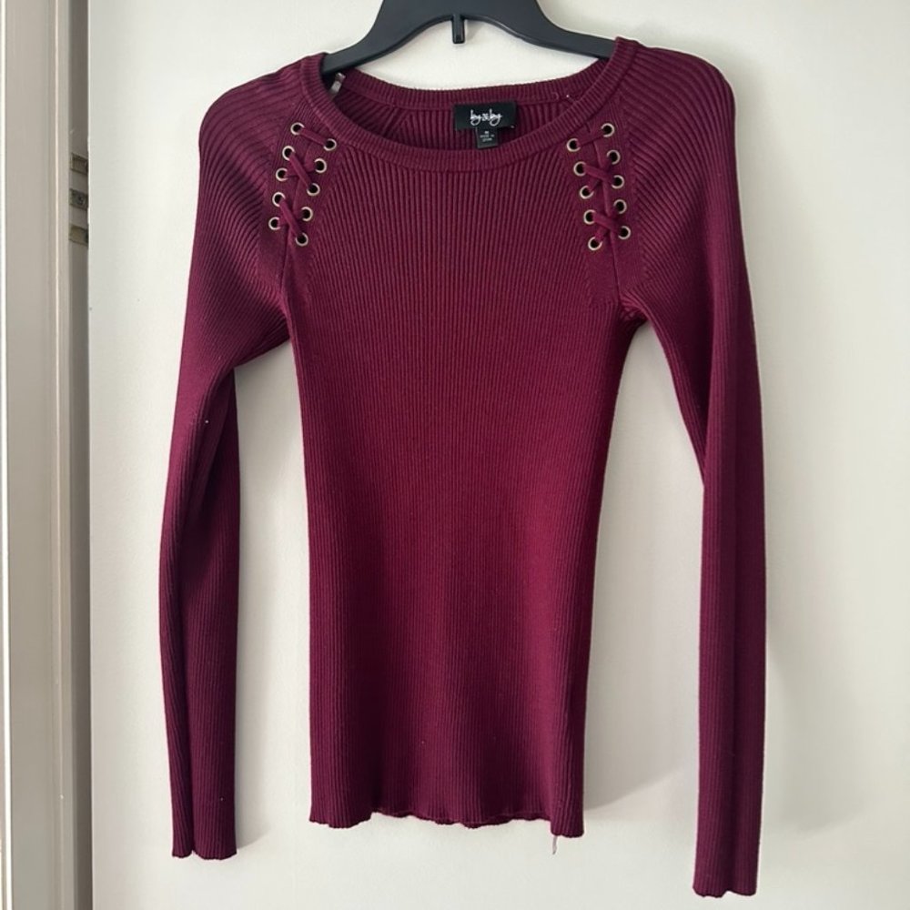 By & By Sweater.  Like New.  Size Medium. Color:  Maroon/Wine